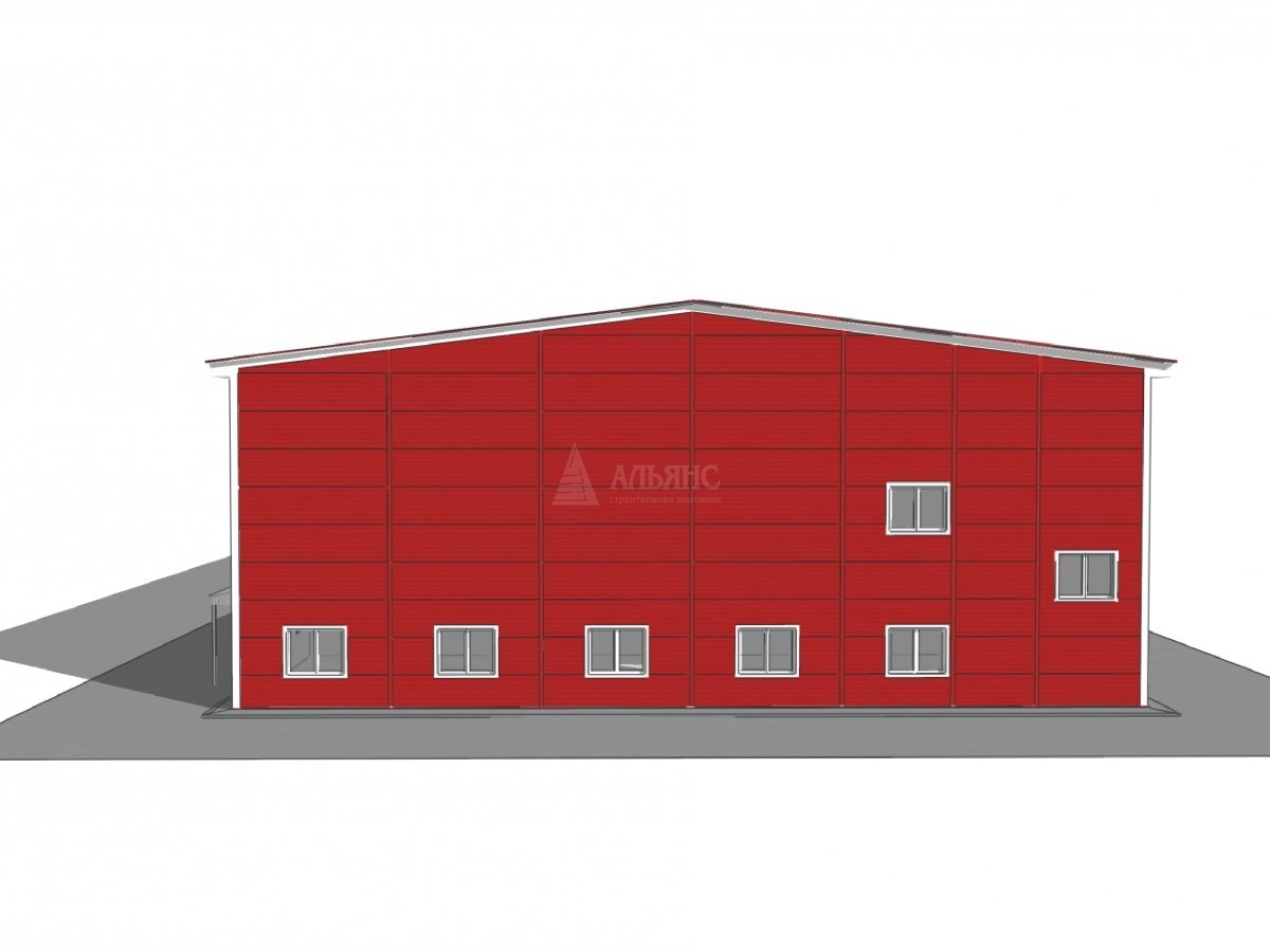 3D визуализация Производственное здание из сэндвич-панелей - фото 7