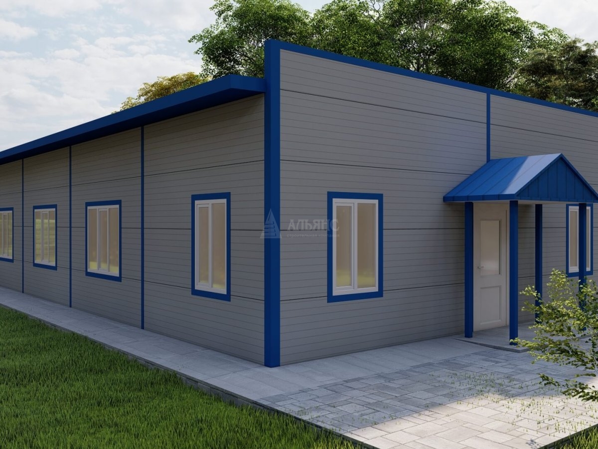 3D визуализация Проект гостиницы из сэндвич-панелей - фото 4