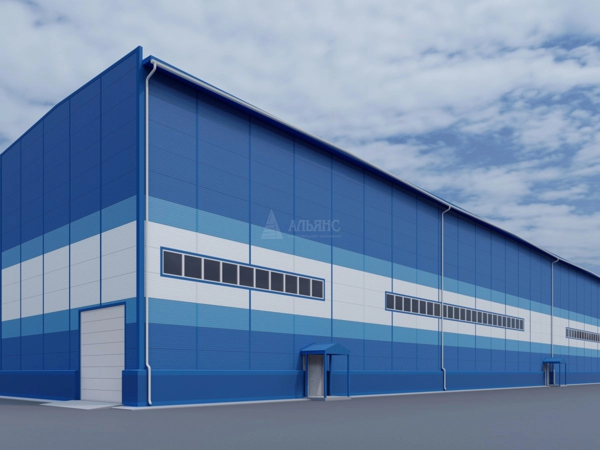 3D визуализация Производственный цех из сэндвич панелей - фото 2