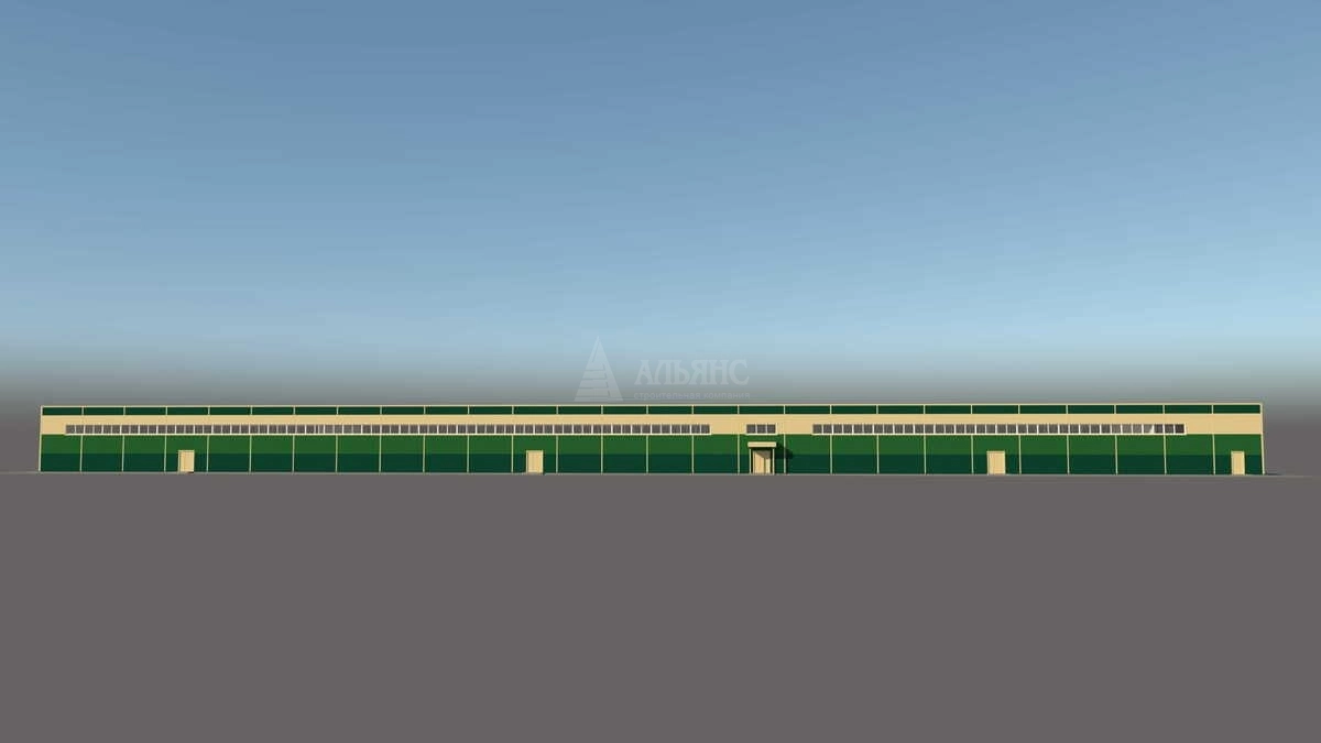 3D визуализация Производственное здание из сэндвич-панелей - фото 9