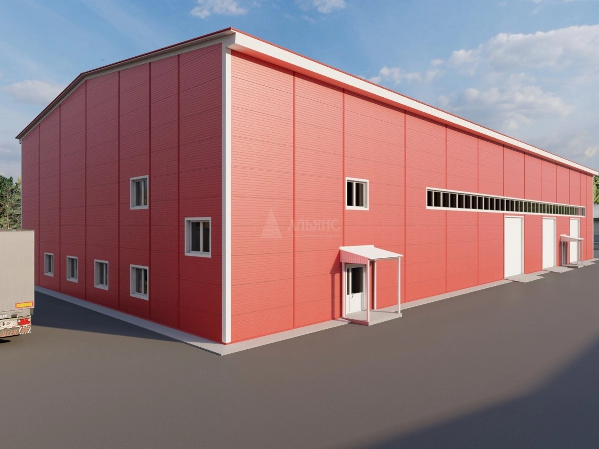 3D визуализация Ремонтно-механическая мастерская из сэндвич-панелей - фото 4